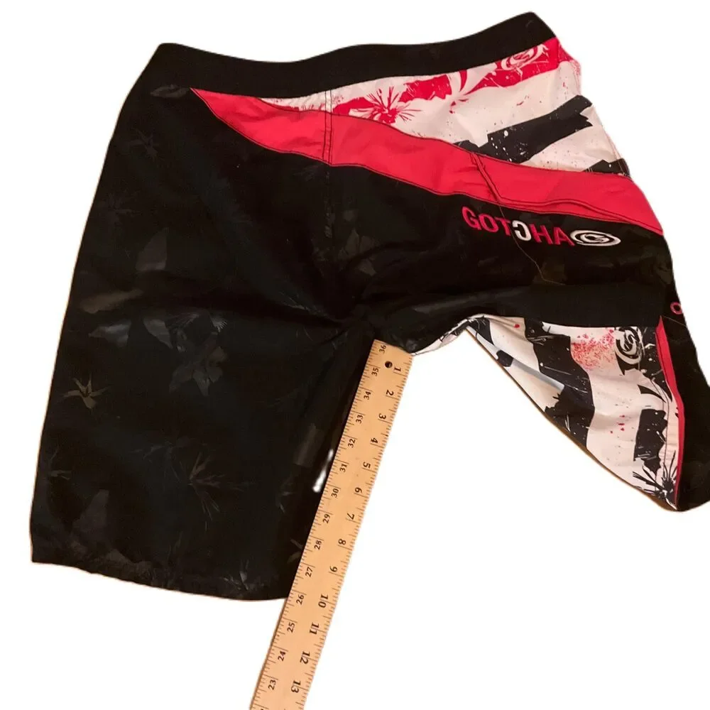 NEW Gotcha Mens Boardshorts Swim Trunk Patterned Drawstring‎ Knee Length Size 38